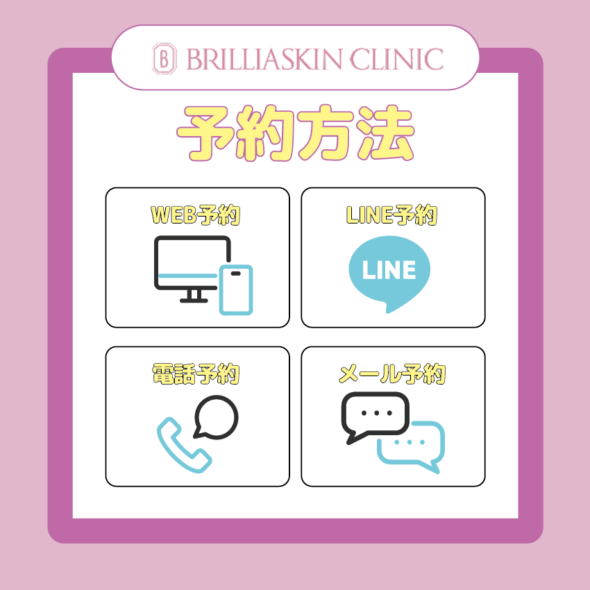 ブリリアスキンクリニックの予約方法