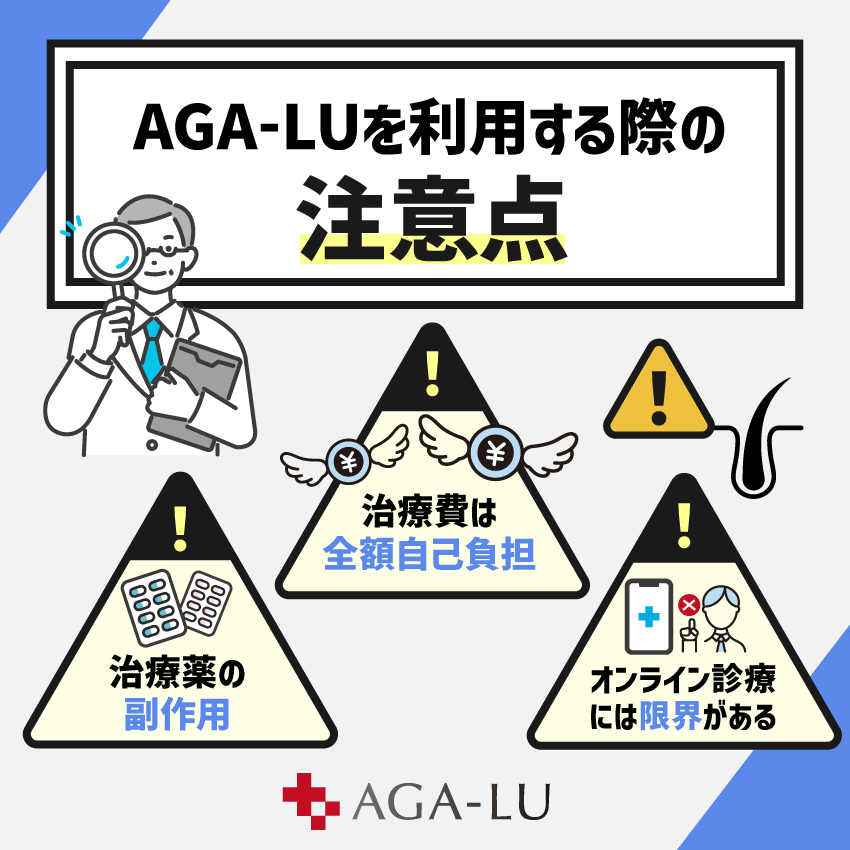AGA-LUを利用する際の注意点