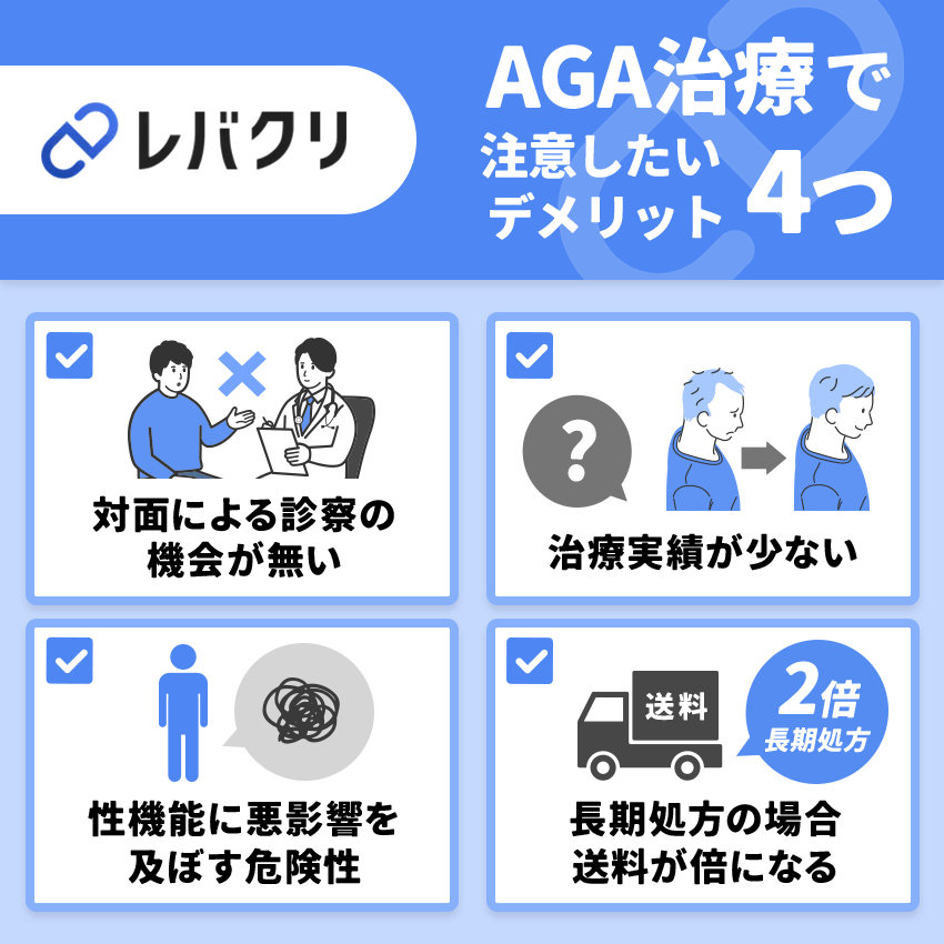 レバクリでAGA治療を受けるデメリット